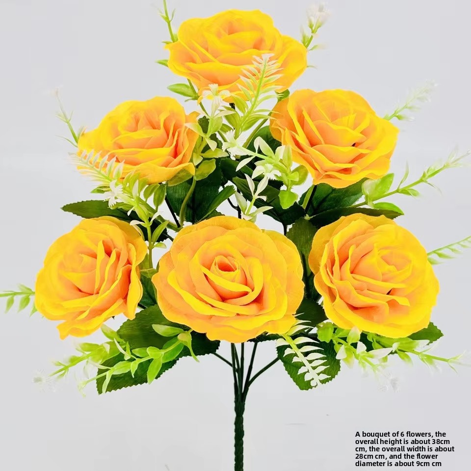 Single branch of happiness rose pure yellow