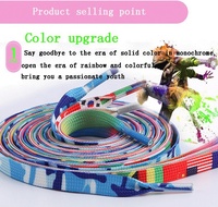 Lacets plats imprimés camouflage HengFeng, 8 mm, embout en plastique, lacets en polyester pour baskets et chaussures habillées, couleur personnalisée