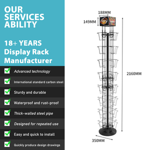 Oem/ODM 8-Tier Xoay Dây kim loại siêu thị hiển thị đứng Khoai Tây Chip bán lẻ sàn giá với <span class=keywords><strong>32</strong></span> Túi - Product Image 4
