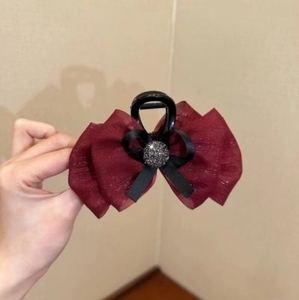 Pince à bulles élégante, blanche et noble en <span class=keywords><strong>gaze</strong></span> nuage haut de gamme, coiffe de princesse avec nœud papillon, pince à requin - Product Image 4