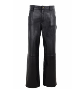 Custom 100% Genuine Black Nappa Leather Women’s <b>Pants</b> Custom Fit Private Label OEM/ODM Bulk Wholesale Luxury Streetwear Trousers - Product Image 1