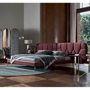 Ontwerp Italiaanse Luxe Huwelijk Slaapkamer Meubelset Full Size Bed Frame Moderne Bedden Dubbel Bed Holstered Kingsize