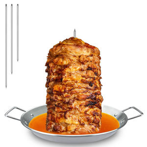 <span class=keywords><strong>Brochette</strong></span> verticale en acier inoxydable Support de broche verticale brésilienne 3 pointes amovibles Brosses Tacos - Product Image 1