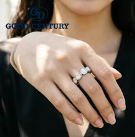 Bague de mode Good Century en or massif 18 carats avec diamant de laboratoire taille ovale pour homme, design vague, sertissage à griffes, bijoux fins de mariage