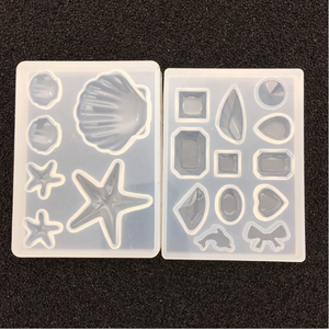 Moldes de fundición de joyería, molde colgante de silicona, moldes de resina, fabricación de joyas, herramientas artesanales DIY, Gema/Estrella de mar/concha - Product Image 4