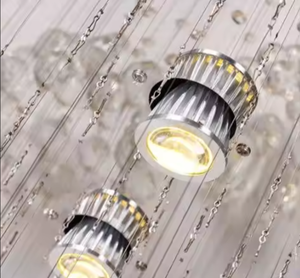 Candelabro de cristal con luz de escalera giratoria, candelabro grande de edificio dúplex para sala de estar, Vestíbulo - Product Image 5