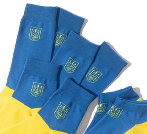 جوارب علم اكاراين قطن طاقم علامة مخصصة ملونة جديدة أزياء رجالي جوارب العلم الوطني - Product Image 1