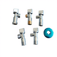 Robinet d'angle DT DT0438 en laiton finition chromée, filetage mâle 1/2" 3/8", avec noyau à bille forgé manuellement, pour usage sanitaire en salle de bain