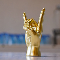 Nouveauté, sculpture en résine artisanale durable pour la décoration de la maison, style Art déco avec accents dorés, statue pour le salon