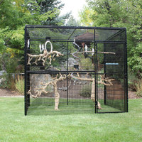 Grand poulailler d'élevage de volailles durable avec revêtement en poudre, cages à perroquets, volière pour oiseaux d'extérieur (XMM251210)