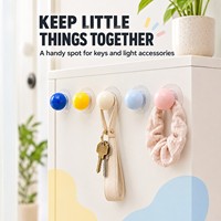Crochet à ventouse coloré, crochet mural rond en plastique, crochets à ventouse amovibles pour clés, attaches pour cheveux, décoration de la maison, porte, armoire