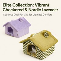 Lit pour chat et chien de style maison, durable, moderne, rectangulaire, avec emballage en carton