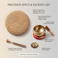 Kit de méditation pour le yoga à domicile avec bol sonore en cuivre, 20-25 bâtonnets d'encens, coussin de sol japonais de 40 cm, kit de pleine conscience