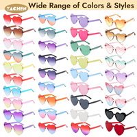 Lunettes de soleil sans monture en forme de cœur, couleurs assorties, pour femmes et filles, cadeaux promotionnels YACHEN pour fêtes