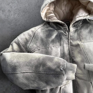 Veste à capuche décontractée et ample pour homme, style hip-hop américain, vintage, délavé, gothique, inspiré de la côte ouest. - Product Image 4