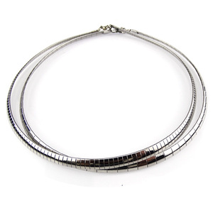 Collana <span class=keywords><strong>girocollo</strong></span> in acciaio inossidabile per <span class=keywords><strong>donna</strong></span> uomo 18 pollici a catena elegante <span class=keywords><strong>argento</strong></span> Omegai <span class=keywords><strong>girocollo</strong></span> di larghezza - Product Image 3