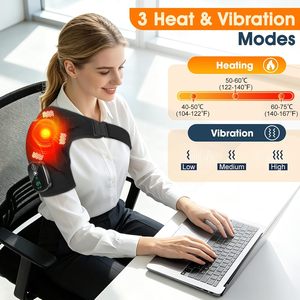 Ceinture de massage chauffante et vibrante pour les épaules, rechargeable, avec compresse chaude électrique, pour femmes et hommes - Product Image 3
