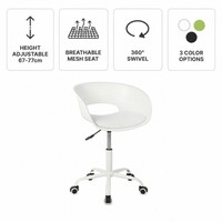 Chaise de bureau exécutive moderne BTC BTS en PP coloré, avec cadre en acier, pivotant à 360 degrés, réglable en hauteur, pour la maison, l'école, l'atelier, la chambre