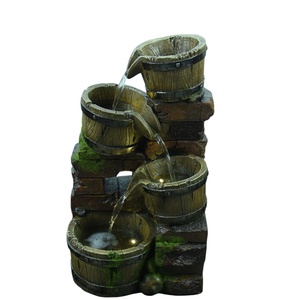 Resina outdoor secchio marrone cascata fontana del giardino - Product Image 1