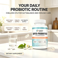 Comprimés Probiotiques en Gros à Haute Concentration de CFU, Probiotiques Vivants Multi-Souches, Soutien Digestif et Intestinal, Supplément Quotidien de Beauté pour Adultes, Peau