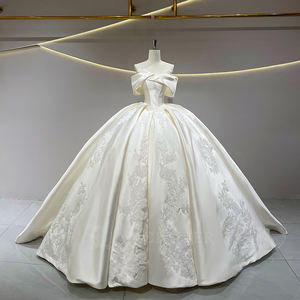 Abito da sposa Jancember JFH50 <span class=keywords><strong>Princess</strong></span> con spalle scoperte, pizzo floreale e linea impero. - Product Image 1