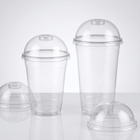 Couvre-boissons transparents en PET Kingstar de 98 mm avec ouvertures pour pailles, pour grands gobelets de boissons froides