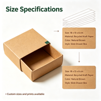 Boîte coulissante en papier kraft sur mesure, acceptant les commandes d'échantillons, boîte coulissante recyclable pour petits emballages cadeaux