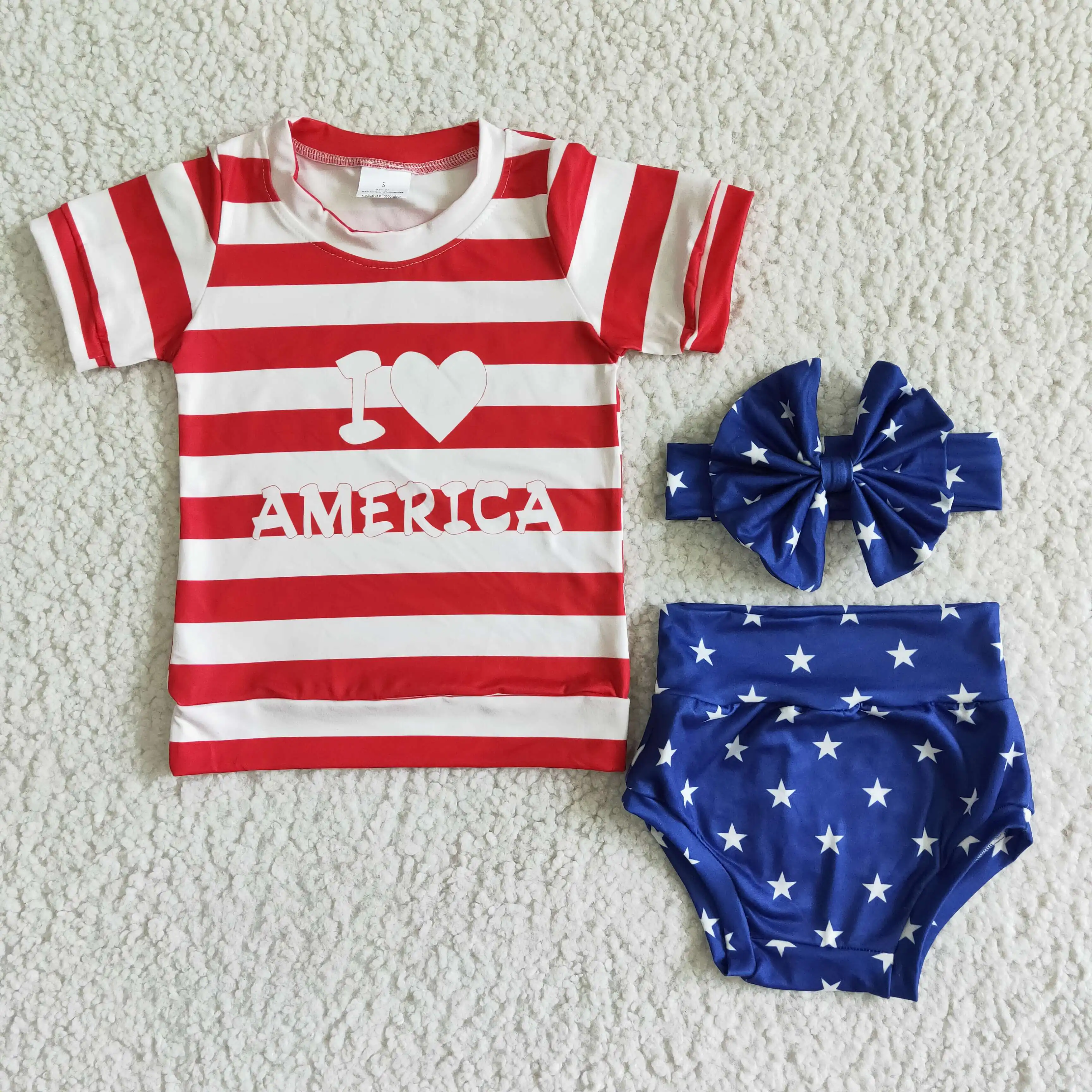 Quality Products Children Clothing Summer Children Sets Baby Clothes Baby Toddler 3pcs Kids Outfits Headband