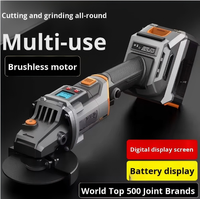 Meuleuse d'angle sans fil sans balais, machine de découpe, de polissage et de meulage portable haute puissance multifonction pour la maison