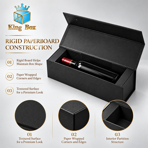 Boîte cadeau pliable de luxe personnalisée avec logo, emballage en papier haut de gamme pour vin rouge, champagne et promotion de vins - Product Image 1