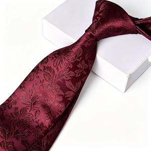 Cravates en polyester tissé jacquard à motif floral, modernes, standard, personnalisées, brodées à la main par le fabricant - Product Image 1