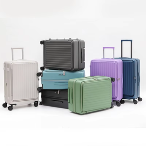 24-inch Trọng lượng nhẹ đa chức năng kinh doanh Spinner trường hợp hành lý phía trước mở nắp thời trang mật khẩu thân cây bền hợp thời trang - Product Image 4