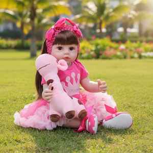 Poupée bébé <span class=keywords><strong>reborn</strong></span> <span class=keywords><strong>en</strong></span> <span class=keywords><strong>silicone</strong></span> souple de 22 pouces, corps <span class=keywords><strong>en</strong></span> vinyle, adorable, réaliste, aspect réaliste, poupée pour enfant, jouet pour cadeau - Product Image 2