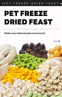 Friandises pour chats : Mélange de légumes et de fruits lyophilisés, poitrine de poulet avec carotte, patate douce violette et canneberge