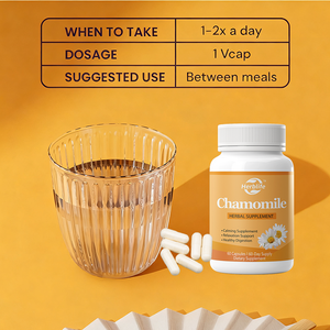 Capsules de Camomille OEM ODM - Complément Alimentaire à Base de Plantes Traditionnelles, Soutien à la Digestion Saine, Soutien au Calme et à la Relaxation, Végétalien - Product Image 4