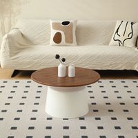 Table basse moderne style crème pour salon, table Martini simple en bois et métal
