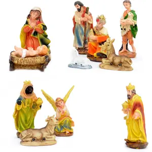 Resin Crafts Weihnachten Religiöse Krippe Szene Figuren Set Stabile Bewegliche Home Weihnachts dekoration