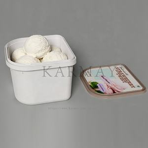 Square Ice Cream Tubs Gelato <b>box</b> 2Ltr 1.8 Quart Plastic with Lids and <b>security</b> lock IML - Product Image 5