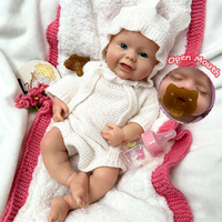 Poupées Reborn en Silicone Solide Réalistes Fille, Toucher Doux Sensation Bébé Véritable, 18 Pouces, pour Collection et Cadeau, Commande en Gros