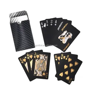 Zwart Folie Speelkaart Luxe Zwarte Goud Plastic Poker Waterdicht Zwart Speelkaarten Hoge Kwaliteit Spel Kaarten