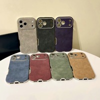 Étui de protection rétro en cuir PU couleur unie pour iPhone 18 17 16 Pro Max, compatible avec la personnalisation, coque de téléphone portable