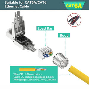 Conector RJ45 <span class=keywords><strong>Cat</strong></span> <span class=keywords><strong>6A</strong></span> de Terminación <span class=keywords><strong>Ethernet</strong></span> Blindado Reutilizable de Fábrica DAJIANG, <span class=keywords><strong>Cable</strong></span> de Cobre SFTP UTP 23AWG - Product Image 3