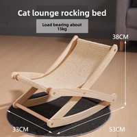 Griffoir et Lit Intégrés pour Chat en Bois Massif – Jouet Anti-Rayures Durable et Antidérapant – Fauteuil Inclinable Classique et Moderne – Fournitures pour Animaux de Compagnie