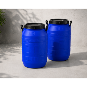Baril de stockage en plastique durable de 60 L pour les applications de stockage domestiques, commerciales et générales - Product Image 3