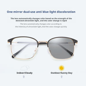 نظارات شمسية جديدة للجنسين مضادة للضوء الأزرق بتصميم مربع ومستطيل، نظارات قصر النظر ثنائية الوظيفة، إطار ذكي مع طباعة ملونة حساسة للضوء - Product Image 5