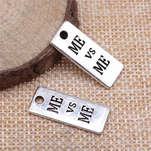 Gangan 24x10mm 2.1g Antique Silver DIY Retro Jewelry Accessory ME <strong>VS</strong> Logo Pendant - Product Image 2