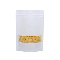 Sac en Papier Kraft Blanc Personnalisé de Qualité Alimentaire avec Fenêtre, Pochette Doypack Dépolie Refermable avec Fermeture Éclair