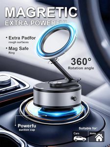 Supporto per telefono da auto con ventosa motorizzata e supporto magnetico in metallo, regolabile a 360° con ventosa a vuoto. - Product Image 4