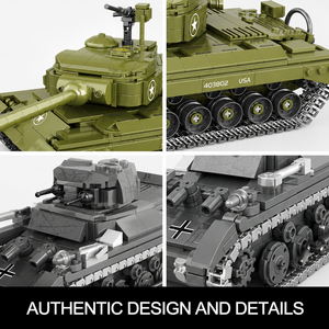 Sets <span class=keywords><strong>de</strong></span> Bloques <span class=keywords><strong>de</strong></span> Construcción <span class=keywords><strong>de</strong></span> Tanques Militares <span class=keywords><strong>de</strong></span> la Segunda Guerra Mundial al por Mayor, Tanque Pesado M26 Gris, Juguetes <span class=keywords><strong>de</strong></span> Ladrillos DIY para Niños, Coleccionistas y Regalos - Product Image 5
