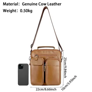 Sac bandoulière vintage en cuir de vache véritable Andong pour homme, sac à bandoulière pour homme, sac à main 1684 - Product Image 3